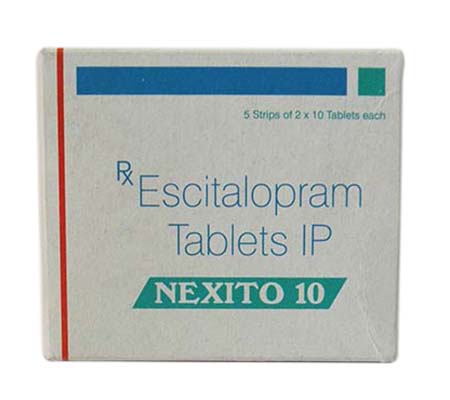 Antidepressants Nexito 10 mg Lexapro Sun Pharma