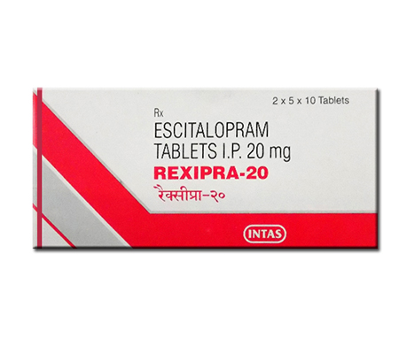 Antidepressants Rexipra 20 mg Lexapro Intas