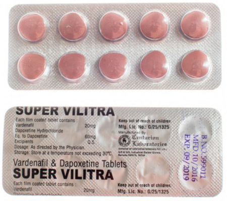 Erectile Dysfunction Super Vilitra 20 mg/60 mg Levitra Centurion Laboratories